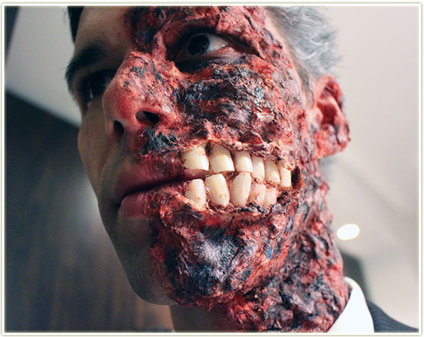 Two Face makeup closeup