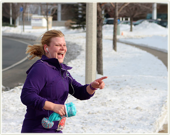 Spotting my family near the end of the race