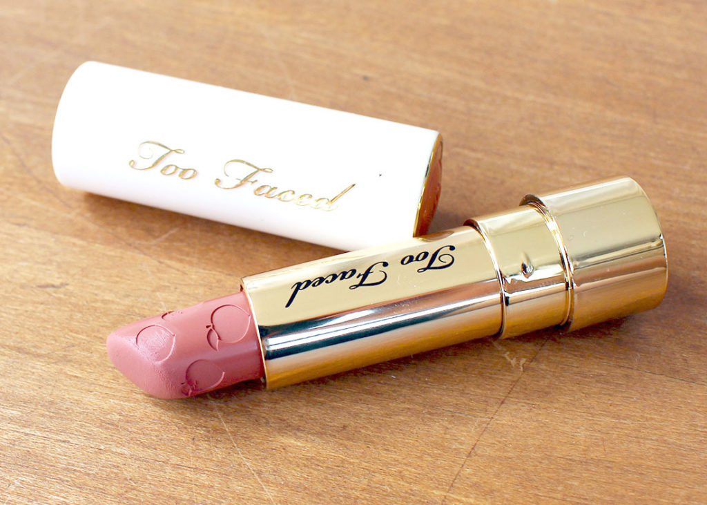 Too Faced Peach Kiss Lipstick in Bridezilla