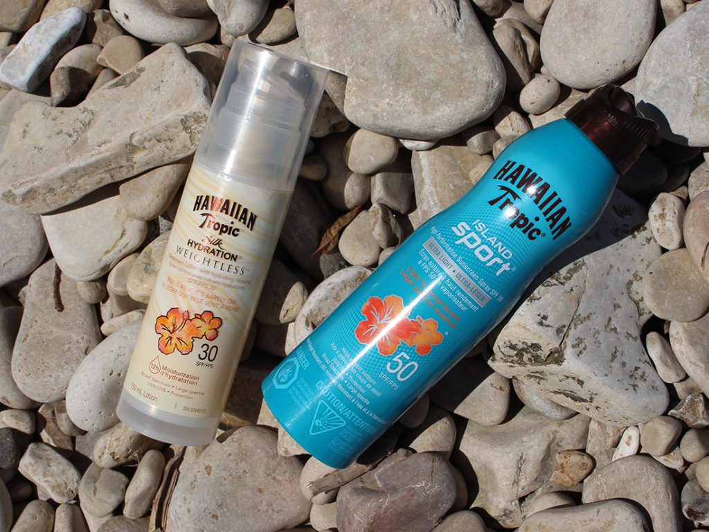 Hawaiian Tropic sunscreens: Island Sport Spray and Silk Hydration Weightless